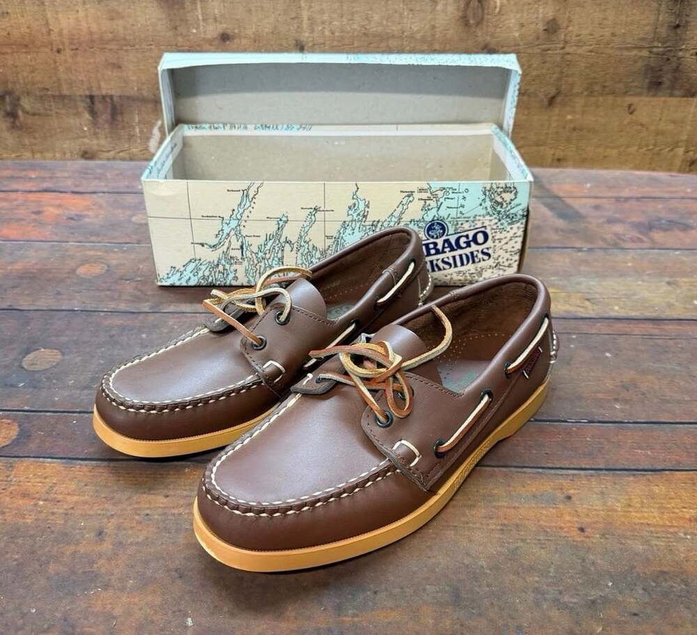 Sebago Docksides Boat Shoes Size 7 M Brown Leather USA Made